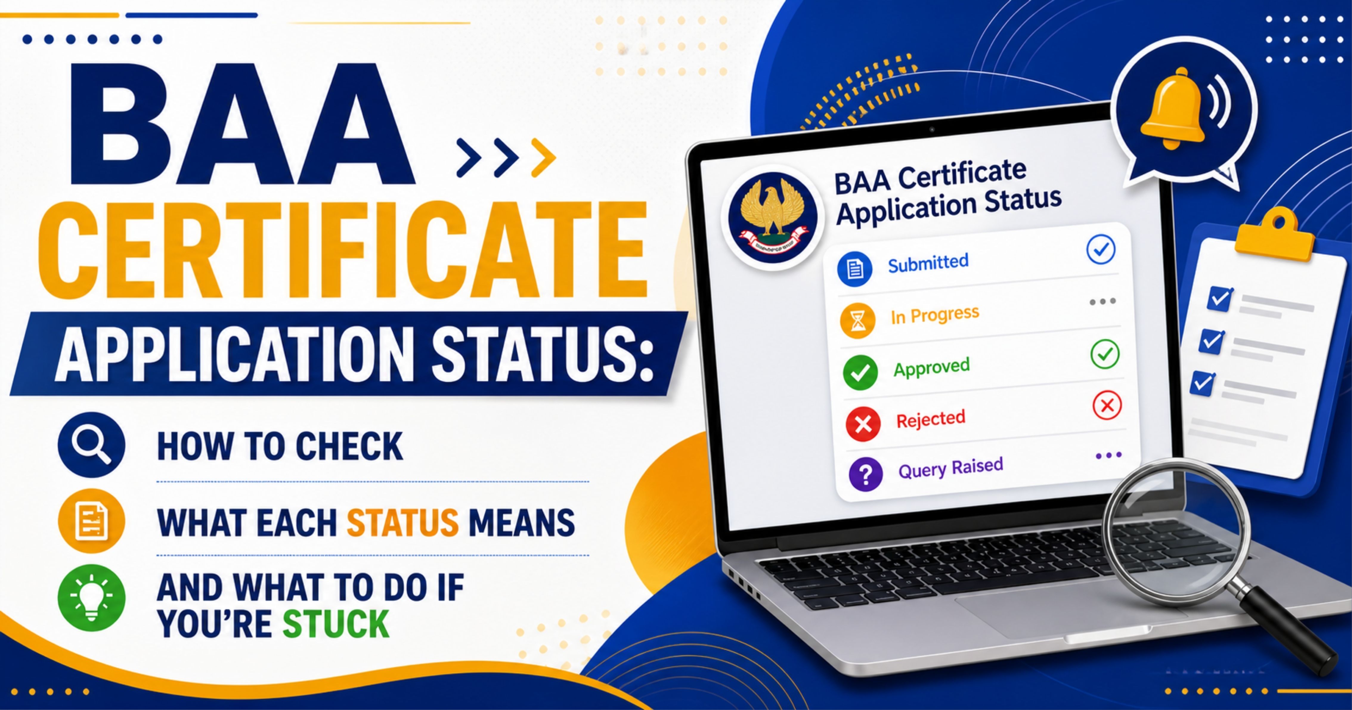 BAA Certificate Application Status: How to Check, What Each Status Means, and What to Do If You're Stuck